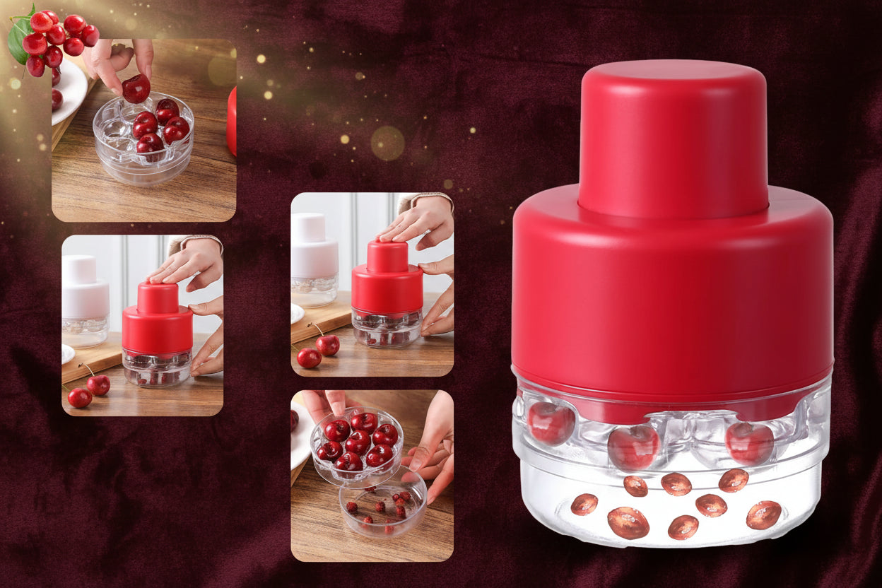 Creativity Cherry Pitter Tool for Multiple Cherries Seed Remover Quick and Effortless Removal Suitable for kitchen cake shops and fruit salads - Say Goodbye to Messy Hands!