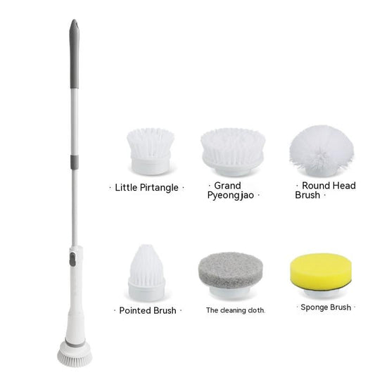 Electric Scrubber with Long Handle and Telescopic Design
